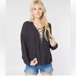 Billabong Finding Happiness Lace-Up Blouse